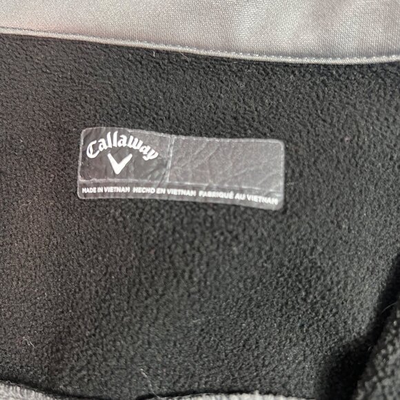 Callaway Mens Black & Gray 1/4 Zip Pullover Jacket Fleece Lined Size XL READ - Picture 3 of 10